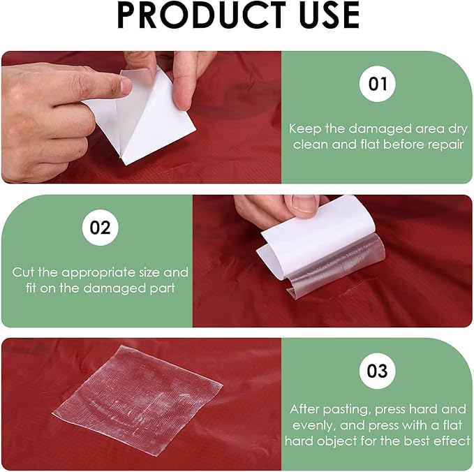 50 Pack Exercise Ball Repair Kit, 3" x 87" Inflatable Patch Waterproof TPU Pool Heavy Duty Clear Adhesive Repair Tape for Airbed Mattress Tent Bounce House Exercise Ball Kayak Swimming Pool Float