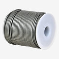 GENIQUE Real/Genuine Round Leather String Cord for Necklace, Bracelets, Jewelry, Kumihimo Braiding, DIY Projects (20 Metres) (2mm, Grey Metallic)