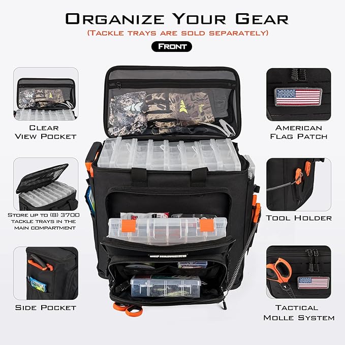 KastKing Fishing Tackle Bags - Saltwater & Freshwater Fishing Bags - Water Resistant, Padded Shoulder Strap - Gear Storage