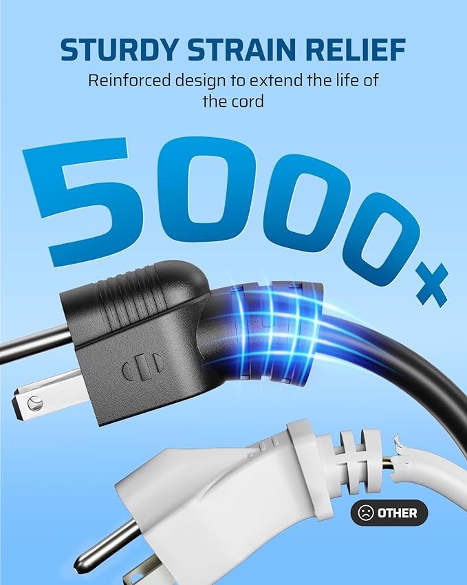 DEWENWILS Outdoor Extension Cord Multiple Outlets 45ft, Evenly Spaced 3 Outlets Plugs with Safety Cover, 16/3 SJTW Weatherproof Wire for Lights Holiday Decorations