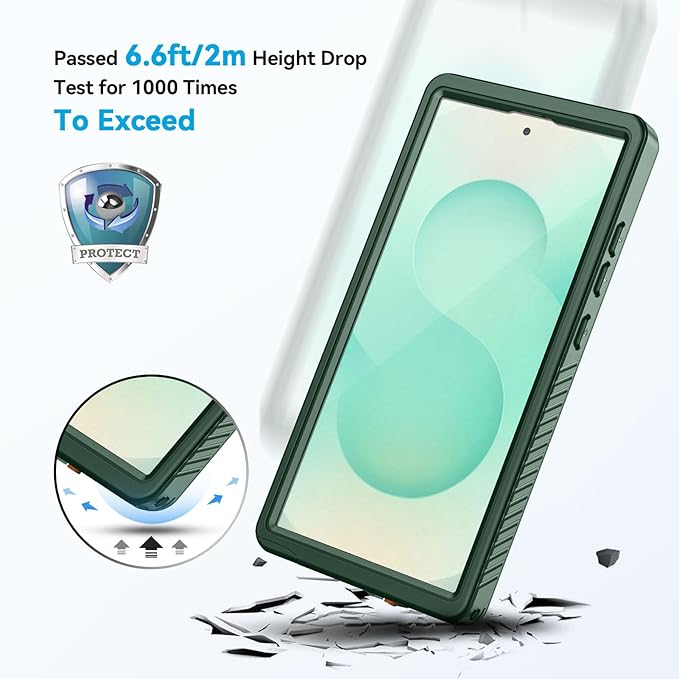 Lanhiem for Samsung Galaxy S25 Ultra Case, IP68 Waterproof Dustproof, Built-in Screen Protector, Rugged Full Body Shockproof Protective Cover for Galaxy S25 Ultra 5G 6.9 Inch, Green