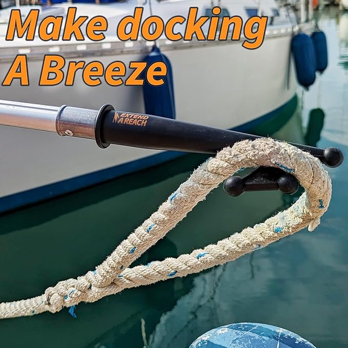 Boat Hook for Docking with Telescoping Extension Pole // Durable, Floating, Lightweight and Sturdy Telescoping Boat Hook Pole // the Ultimate Boat Pole for Docking, Push-Pull and Boating