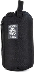 Nickel Bags Padded Drawstring Duffle Tube, Hemp Protective Sling Bag with Soft Velour Interior, Breakable-Safe Storage for Glass & Gear, Durable Zipper & Strap (8 Inch, Black)