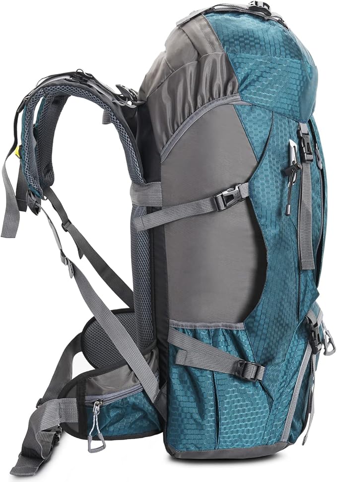 Bseash 60L Waterproof Hiking Camping Backpack with Rain Cover, Large Outdoor Sport Travel Daypack Rucksack for Climbing