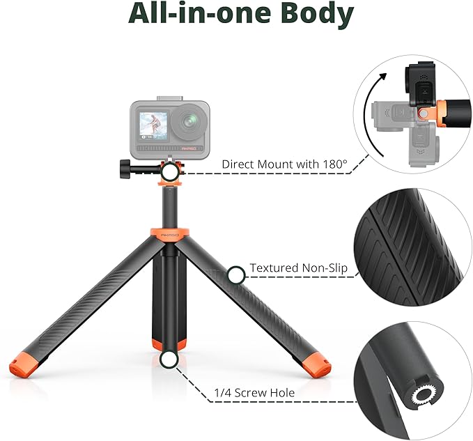 AKASO Floating Selfie Stick Tripod for Gopro Hero 13/12/11/10/ 9/Max/DJI Osmo Action/AKASO EK7000/Brave 4/Brave 7 LE/Brave 7 Action Camera Handle Mount Accessories