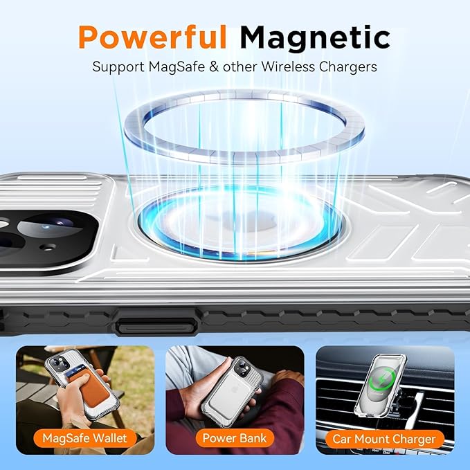 WIFORT for iPhone 15 Plus Waterproof Case, [IP68 Underwater Dustproof][Built-in Screen][15FT Military Shockproof], 360 Full Body Sealed Protection Cover Magnetic Frosted Phone Case, 6.7" Black