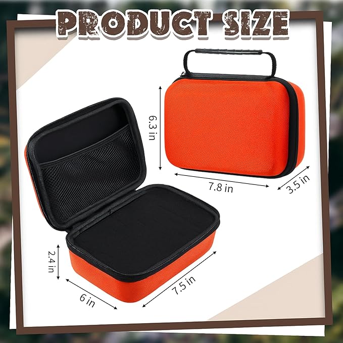 Relaxweex EVA Hard Case with Customizable Foam 7.8 x 6.3 x 3.5 Inch Protective EVA Carrying Case Shockproof Outdoor for Camera, Digital Products, Electronic Instruments with Knife, Orange