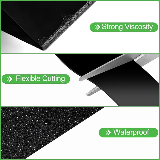 ToLanbbt Pond Liner Seam Tape, 4" x 59" Single Sided Peel and Stick Seam Tape Self Adhesive Seaming Kit Butyl Rubber Pond Liner Repair Patch Kit Waterproof for EPDM Roof Garden Cover Patch Repair