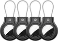 4 Pack Waterproof AirTag Holder for AirTag 1st & 2nd Generation,AirTag Keychain with Secure Lock,AirTags Case Cover for Apple AirTag Accessories for GPS Item Finder Tracker Luggage, Bag,Key,Pet,Black