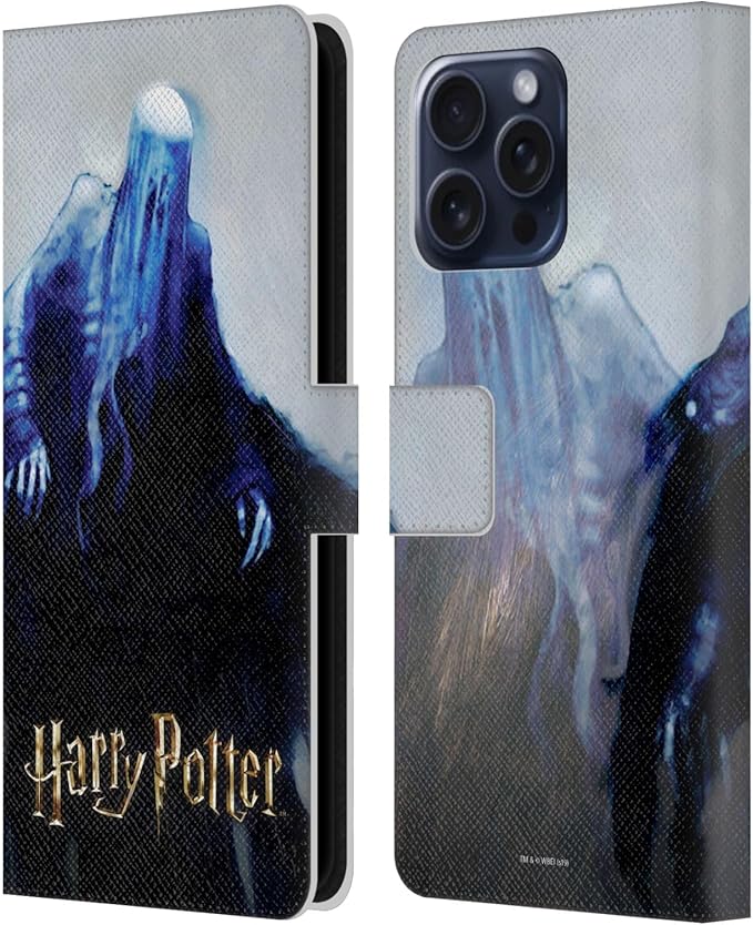 Head Case Designs Officially Licensed Harry Potter Dementor Prisoner of Azkaban II Leather Wallet Case Compatible with Apple iPhone 16 Pro Max
