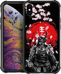 for iPhone Xs Max Case, Sakura Japanese Samurai Pattern Graphic Design Girl Boy Soft Silicone Hard Acrylic Shock Protection for iPhone Xs Max