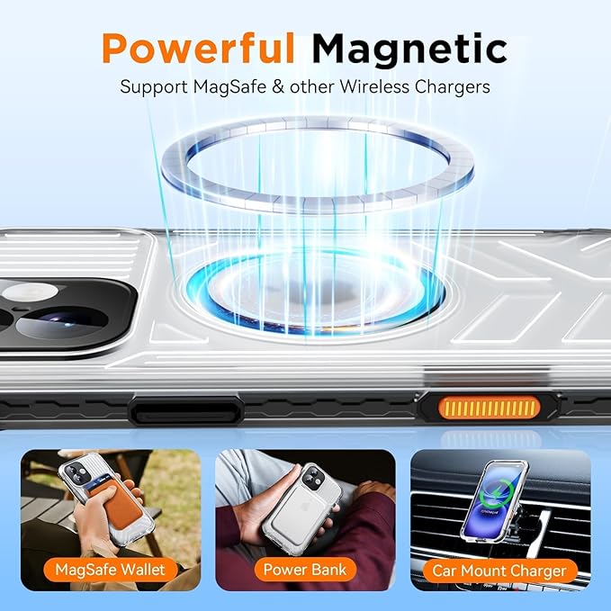 WIFORT for iPhone 16 Plus Waterproof Case, [IP68 Underwater] [Blue Light Filter Lens] [15FT Military Shockproof], Fit for Magsafe Full Body Magnetic Frosted Phone Case with Lanyard, 6.7" Black