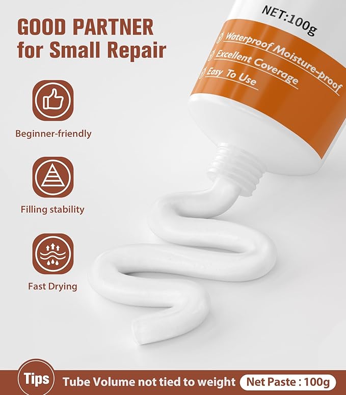 Drywall Repair Kit,Wall Patch Repair Kit,2 Pack Wall Patching Agent,Simple Filling of Wall Holes & Efficient Crack Repair, Plaster Wall Repair,Apartment Friendly