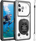 Beasyjoy Waterproof Phone Case, Underwater Phone Case for Snorkeling, Universal IPX8 Diving Outdoor Video Photo with Lanyard for iPhone 17/16/15/14 Pro Max, Samsung Galaxy S26/S25 Google Moto, Black