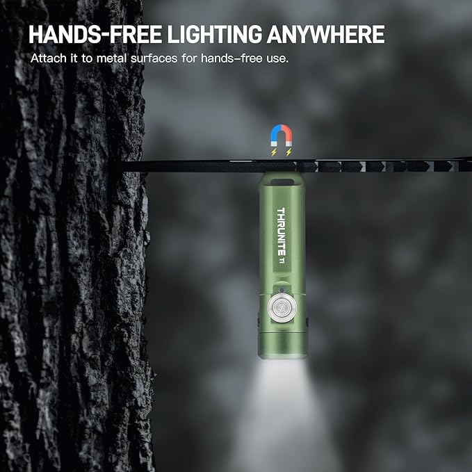 ThruNite Ti Mini Keychain Flashlight, USB-C Rechargeable EDC Pocket Light, Bright 650 Lumens Small Keychain Gadget for Camping, Everyday Carry, Indoor Outdoor Use