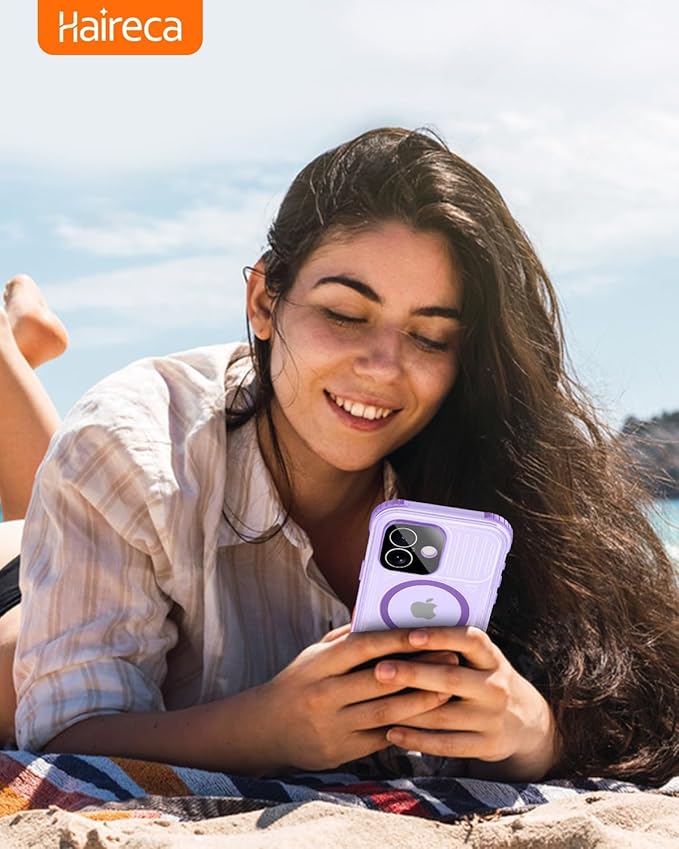 for iPhone 17 Waterproof Case with Magsafe, Built-in [Camera & Screen Protector] [Lanyard], IP68 Water Proof Full Body Dustproof Heavy Duty Frosted Protective Phone Cover, 6.1" Purple