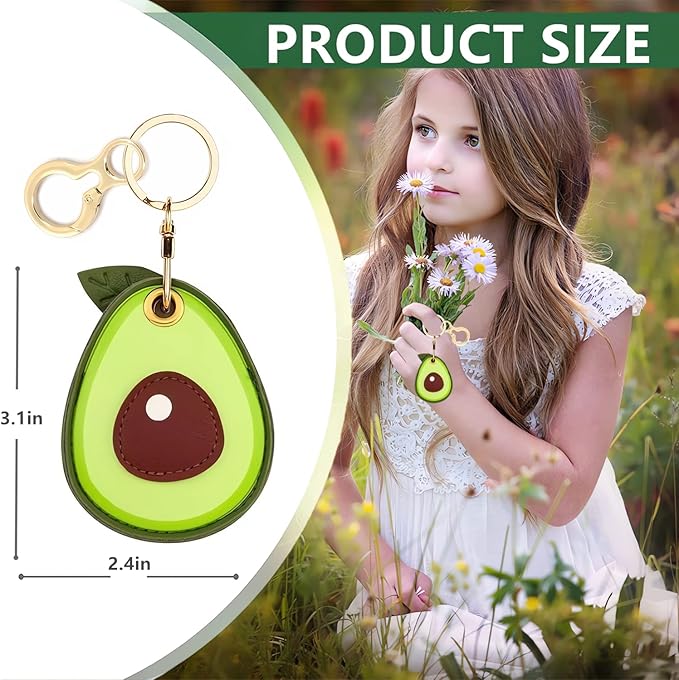 Leather Keychain Holder Case Compatible with AirTag,Cute air tag Cover with Keychain Ring,GPS Tracker Case for Keys