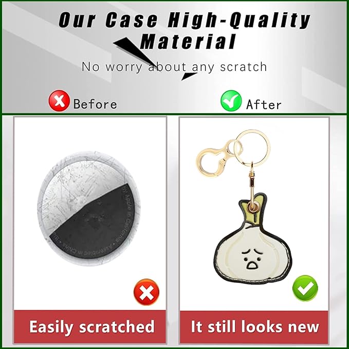 Leather Keychain Holder Case Compatible with AirTag,Cute air tag Cover with Keychain Ring,GPS Tracker Case for Keys