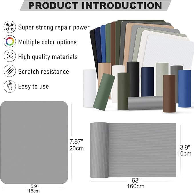 OAZ 3.9 x 63 inch Nylon Repair Patches Nylon Fabric Patch Self-Adhesive Fabric Repair Tape Waterproof Lightweight Outdoor Gear Patch Kit for Down Jacket Clothing Tent Bag (Brown)