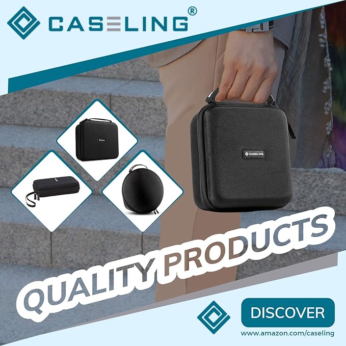 caseling Hard EVA Tool Organizer – 8.67" x 7.8" x 3.5" Protective Travel Case for Black+Decker Drill & Electronics, Black