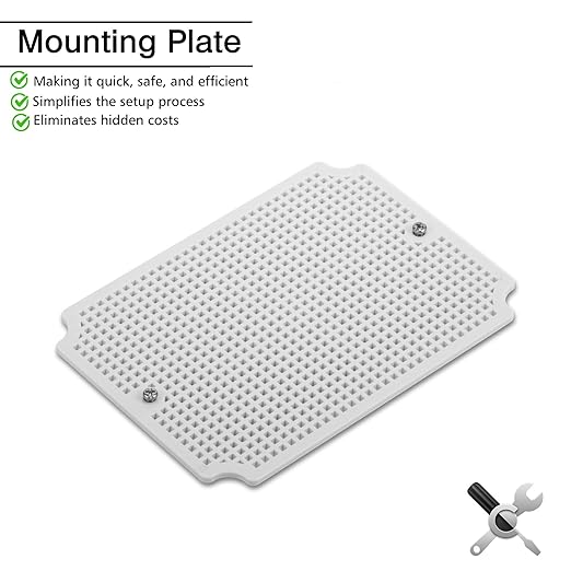 QILIPSU Junction Box with Mounting Plate 200x150x100mm, ABS Plastic DIY Electrical Project Case IP67 Waterproof Dustproof Enclosure Grey (7.9"x5.9"x3.9")