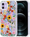 MOSNOVO Case for iPhone 12 & iPhone 12 Pro, [Buffertech 6.6ft Military-Grade Drop Protection] [Anti Peel Off Tech] Clear TPU Bumper Phone Case Cover Design - Blossom & Bloom