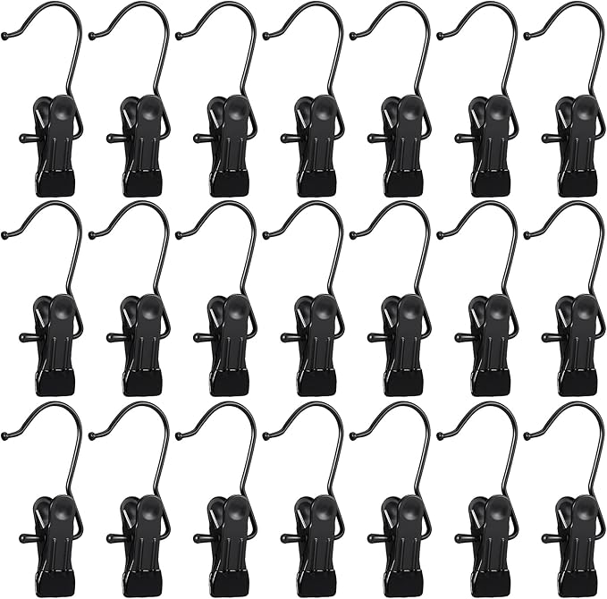 Hotop 48 Pieces Boot Hanger Clips for Closet, Laundry Hanging Hooks Heavy Duty Clips Boot Holder Portable Single Hooks Space Saving for Pants Jeans Clothes Hats Tall Towels (Black)