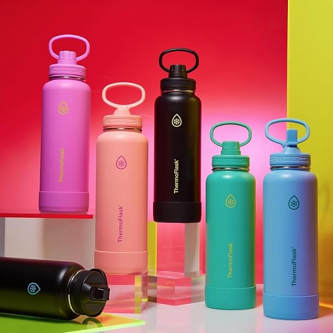 ThermoFlask 32 oz Double Wall Vacuum Insulated Stainless Steel Water Bottle with Spout Lid, Shadow Glow