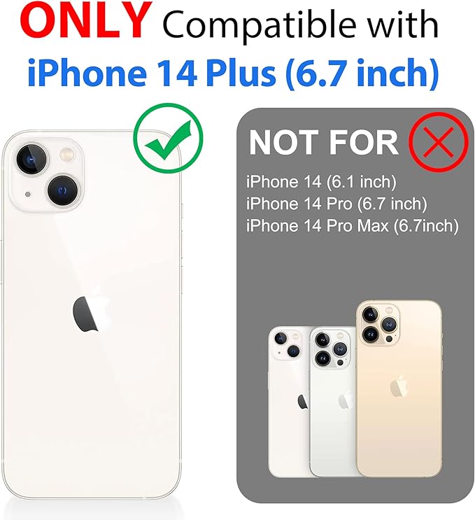 SPORTLINK for iPhone 14 Plus Waterproof Case - Shockproof Dustproof Phone Case with Screen Protector, Full Body Protective Case for iPhone Plus 6.7'' Black