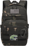 Kids Tactical Backpack Army Molle Bookbag Military Boys Backpack for School, Outdoor, Camping (Includes 2 Patches+1Carabiner), Black CM
