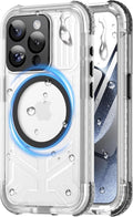 for iPhone 15 Pro Max Waterproof Case with Magsafe, Built-in [Camera & Screen Protector] [Lanyard], IP68 Water Proof Full Body Dustproof Heavy Duty Frosted Protective Phone Cover, 6.7" Black
