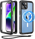 Beeasy for iPhone 14 Waterproof Case Compatible with Magsafe IP68 Underwater Military Grade, Phone Case with Shockproof, Dustproof, Rugged 360 Full Body Protection Cover with Built-in Screen Protector
