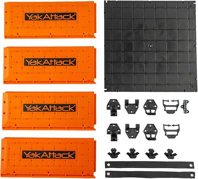 YakAttack ShortStak Upgrade Kit for BlackPak Pro | 13" x 13" – Orange | Stackable Kayak Crate Add-On with GridLoc Panels, Hinges & Latches | Not Standalone | Made in USA