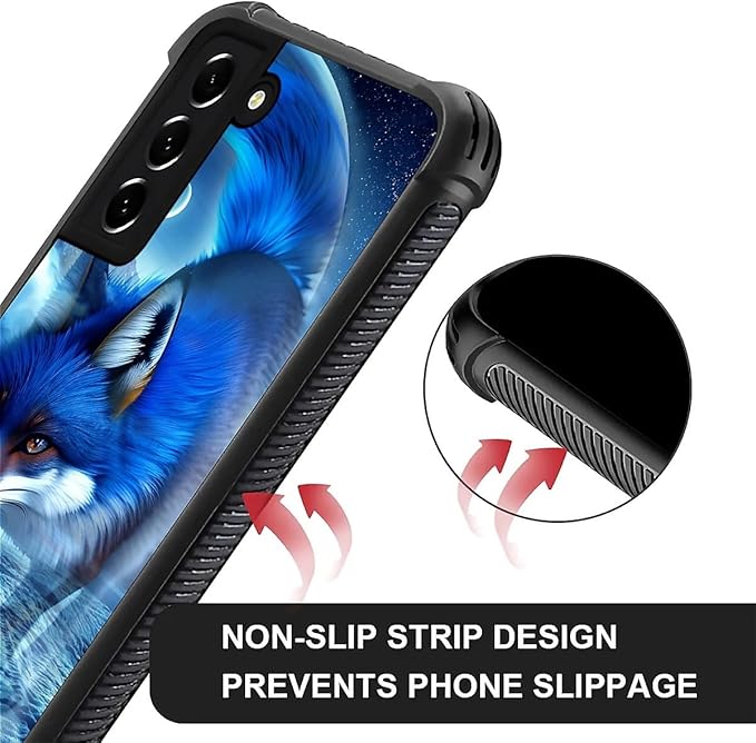 for Samsung Galaxy S22 Plus Case, Snowy Mountain Fox Lake Pattern Graphic Design Girl Boy Soft Silicone Hard Acrylic Shock Protection for Samsung Galaxy S22 Plus