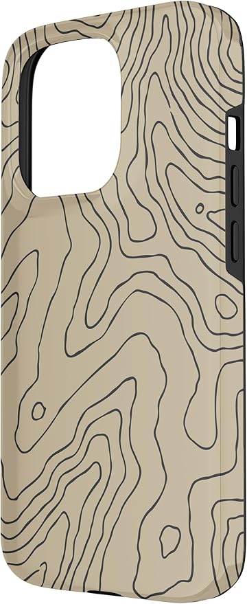 Coyote Country Guide Lines Topographical Contour Map Case for iPhone 15 Pro