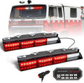 HLauto 604N Emergency Dash Strobe Lights: 2x16.8 inch Red Security Light w/Take Down, 48 LED Safety Flashing Warning Hazard Interior Windshield Light Bar for Trucks Vehicles
