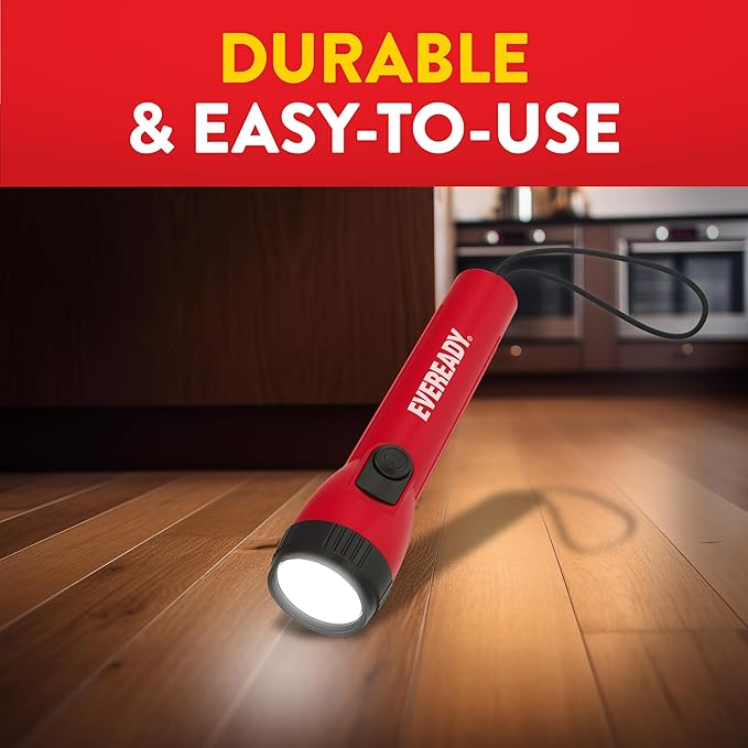 Eveready LED Flashlights, Bright Flashlights for Emergencies and Camping Gear, Power Outage Flash Light, AA Batteries Included (Pack of 12)