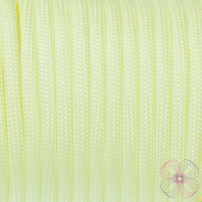 Craft County Glow in The Dark Zesty 21 Strand Luminous 550 Paracord – for DIY Bracelets, Lanyards, and Jewelry (Yellow, 10 Feet)