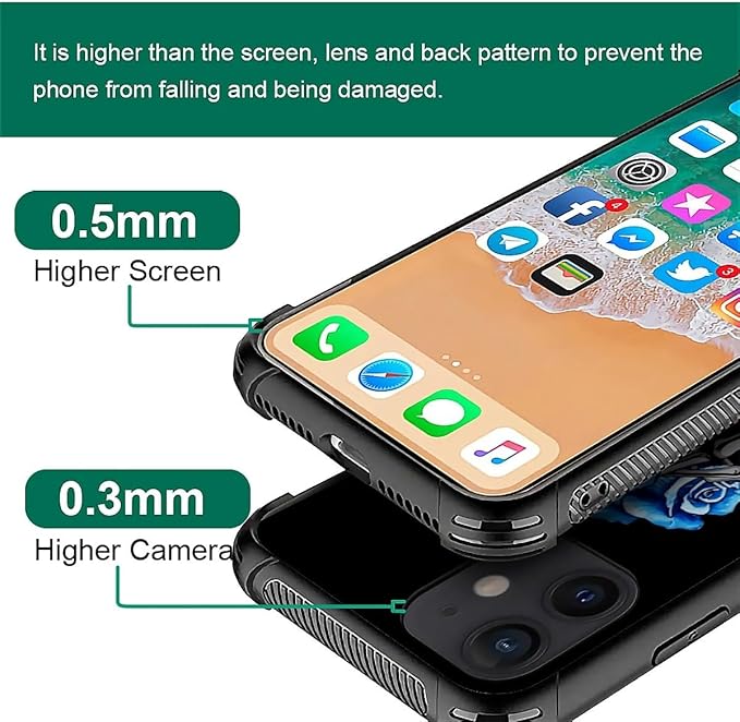for iPhone 11 Case, Skeleton Holding Blue Rose Pattern Graphic Design Girl Boy Soft Silicone Hard Acrylic Shock Protection for iPhone 11