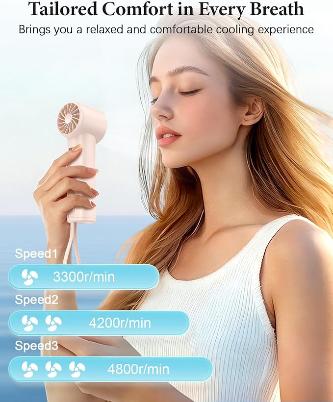 Portable Handheld Fan with Power Bank(High-Speed),3 IN 1 USB Rechargeable Mini Personal Fan with Flashlight,Small Size for Outdoor/Travel/Beach/Concerts/Summer.Gifts for Girl,Women.Pink