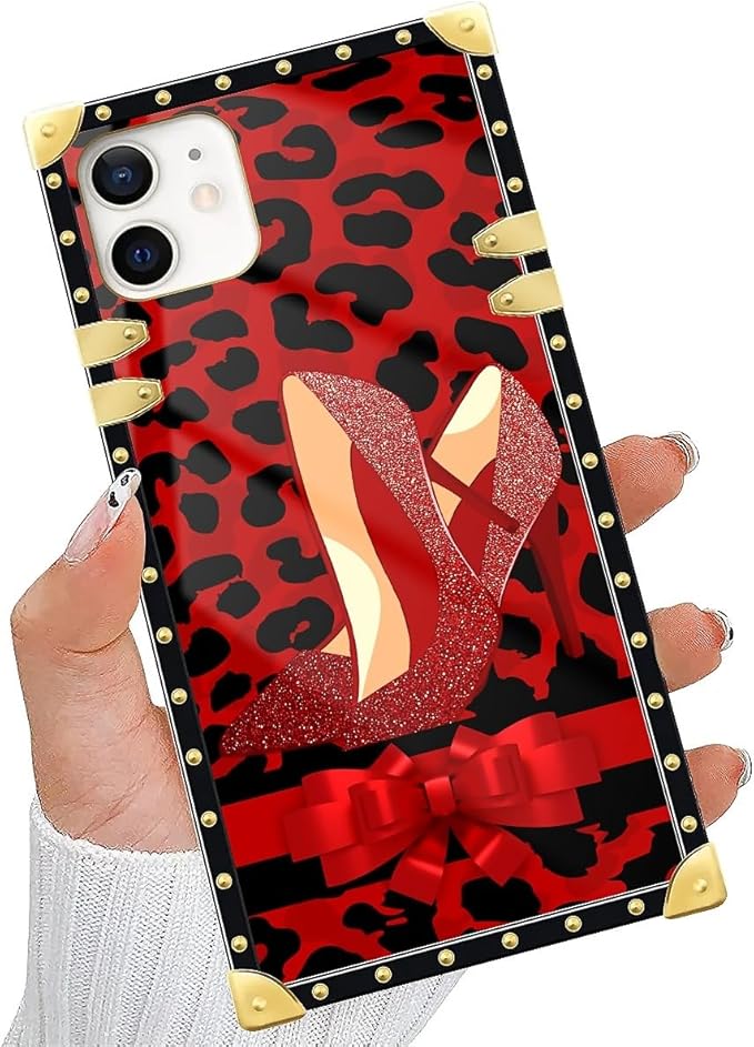 Compatible with iPhone 11 Case, Elegant High Heels Luxury Golden Decoration for Girl Women Soft TPU Shockproof Protective Hard PC Back for iPhone 11