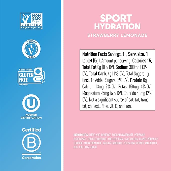 Nuun, Electrolyte Drink Tabs Strawberry Lemonade, 8 Count, 1.9 Ounce