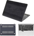Protective Case for MacBook Pro 15 inch Retina 2012-2015 Release (Model A1398),Durable Plastic Hard Shell Case Cover & Keyboard Cover for Apple Laptop Pro 15.3",Black Crocodile Skin