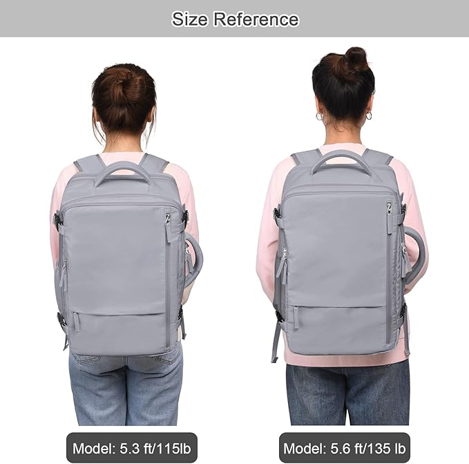 Sinaliy Travel Backpack for Women & Men, 40L Carry-On, 17-Inch Laptop, Waterproof, College Bookbag, Flight Approved