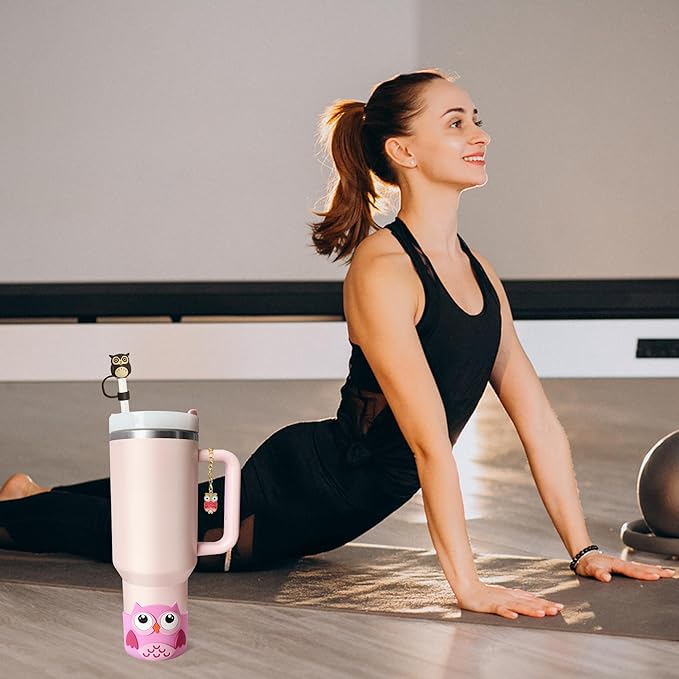Silicone Boot for Stanley 40oz Tumbler, Owl Straw Cover Bottom Protector Suitable Stanley,Hydro Flask,Simple Moderm,Owala,Yeti