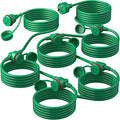 50FT Green Outdoor Extension Cord, Evenly Spaced 6 Outlets Plugs with Waterproof Cover, 16/3 SJTW Weatherproof Multiple Outlets Wire for Holiday Light and Halloween Christmas Decoration, ETL Listed