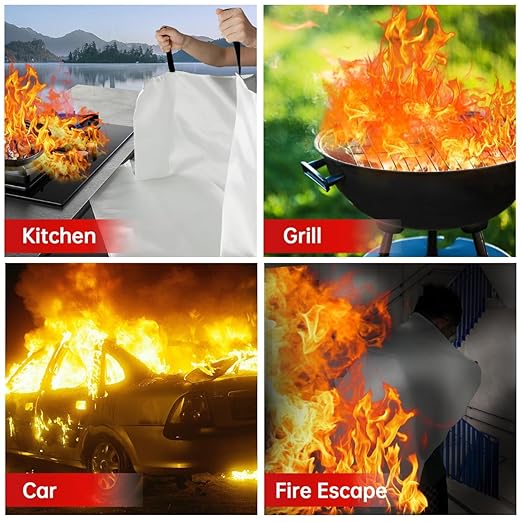 Fire Blankets for Home and Kitchen,8-Pack 40"x40" Emergency Fire Safety Blankets for People House Car Office Warehouse Emergency Survival Safety
