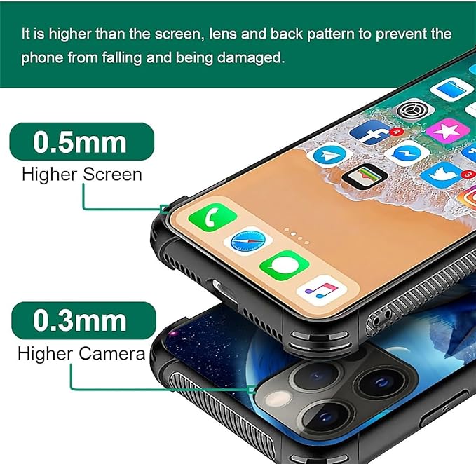 for iPhone 11 Pro Max Case, Snowy Mountain Fox Lake Pattern Graphic Design Girl Boy Soft Silicone Hard Acrylic Shock Protection for iPhone 11 Pro Max