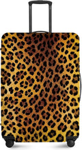 ANNA QUEEN Vintage Leopard Pattern Travel Luggage Cover -Stretchable Airplane Suitcase Protector Sleeve,Universal Washable Fit for 32-34 Inch Checked Baggage,Water Resistant Durable Luggage Protector