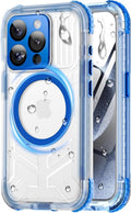 for iPhone 15 Pro Waterproof Case with Magsafe, Built-in [Camera & Screen Protector] [Lanyard], IP68 Water Proof Full Body Dustproof Heavy Duty Frosted Protective Phone Cover, 6.1" Blue